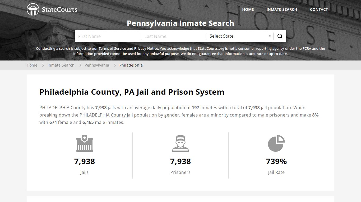 Philadelphia County, PA Inmate Search - StateCourts